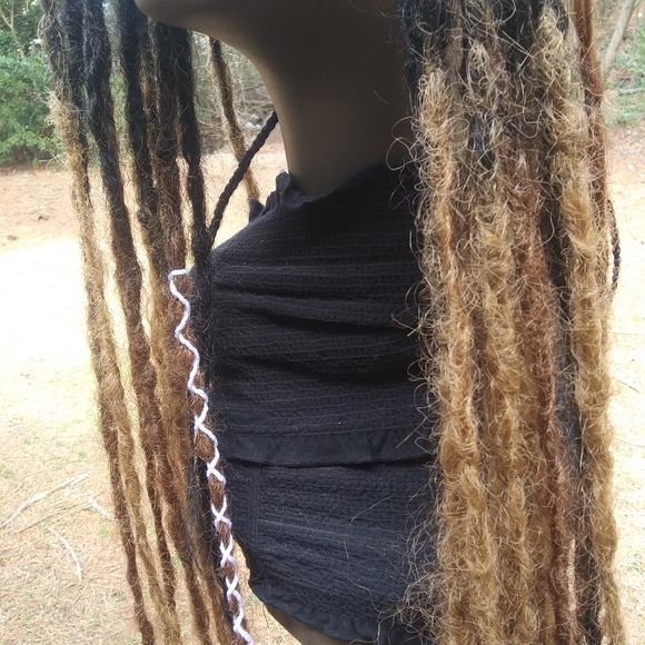 Black brown ombre tie on Loc extensions - Picture 5 of 8